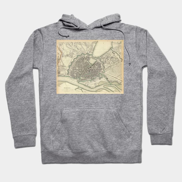 Vintage Map of Hamburg Germany (1841) Hoodie by Bravuramedia